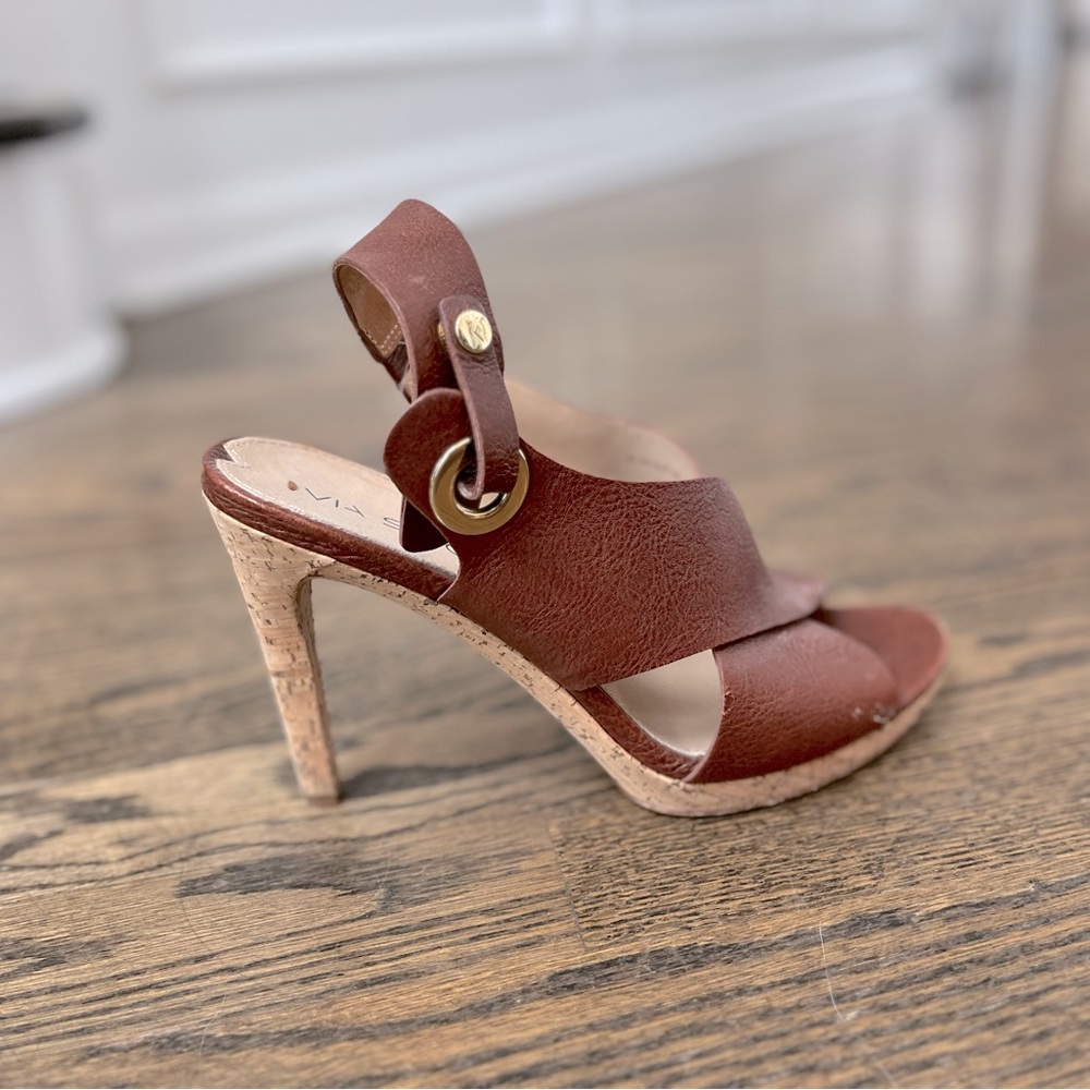Cork heel sandals